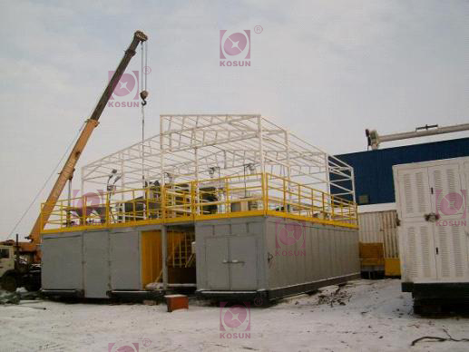 This pic shows KOSUN’s arctic solids control system was being assembled on the site of Aktau Oilfield in Kazakhstan.