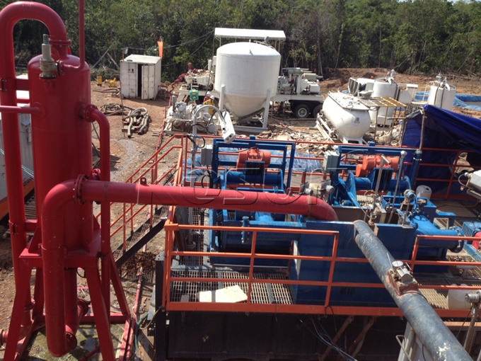 KOSUN LS703 Shale Shaker and MGS800 Mud-gas Separator in an Indonesian Drilling Site I